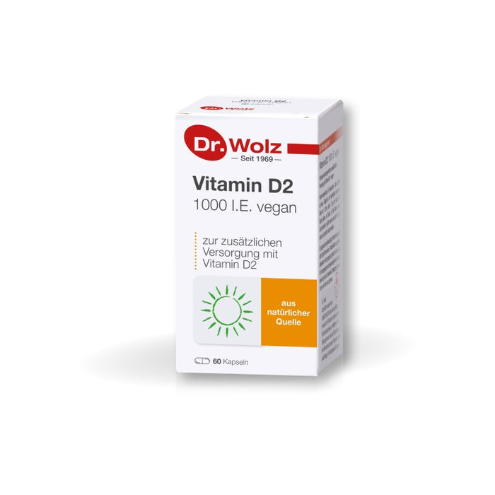 Dr. Wolz Vitamin D2 1000 I.E. vegane Kapseln, 60 St. Kapseln