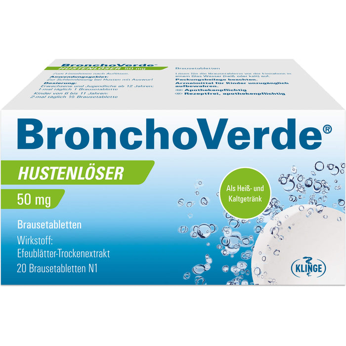 BronchoVerde Hustenlöser 50 mg Brausetabletten, 20 pc Tablettes