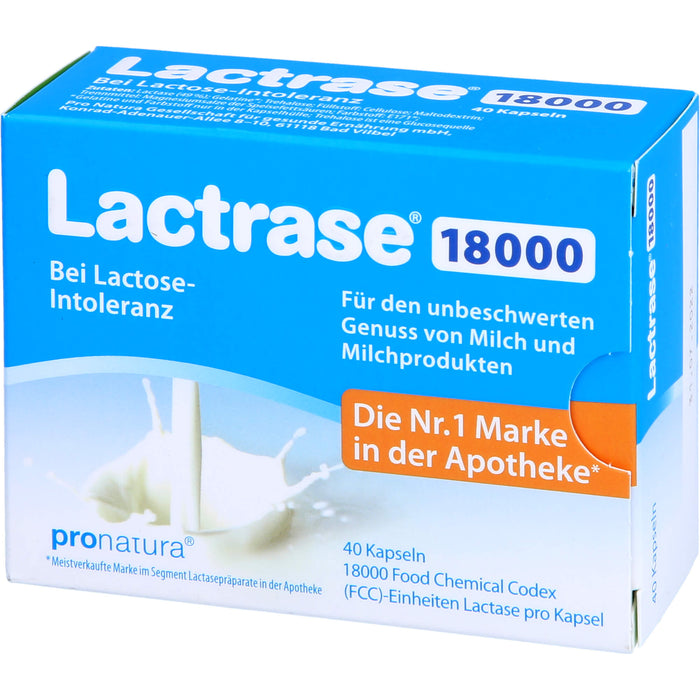 Lactrase 18000 bei Lactose-Intoleranz Kapseln, 40 pcs. Capsules