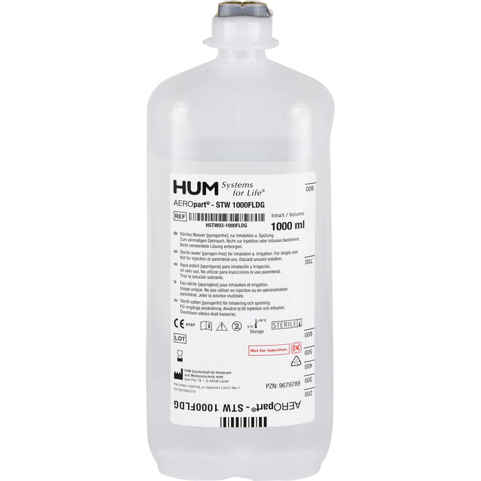 HUM AEROpart STW 1000FLDG steriles Wasser, 1000 ml Beutel