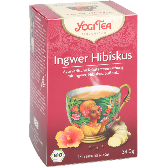 YOGI TEA Ingwer Hibiskus ayurvedische Gewürzteemischung, 17 St. Filterbeutel