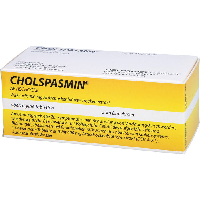 CHOLSPASMIN Artischocke Tabletten, 50 pc Tablettes