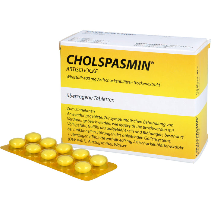 CHOLSPASMIN Artischocke Tabletten, 100 pcs. Tablets