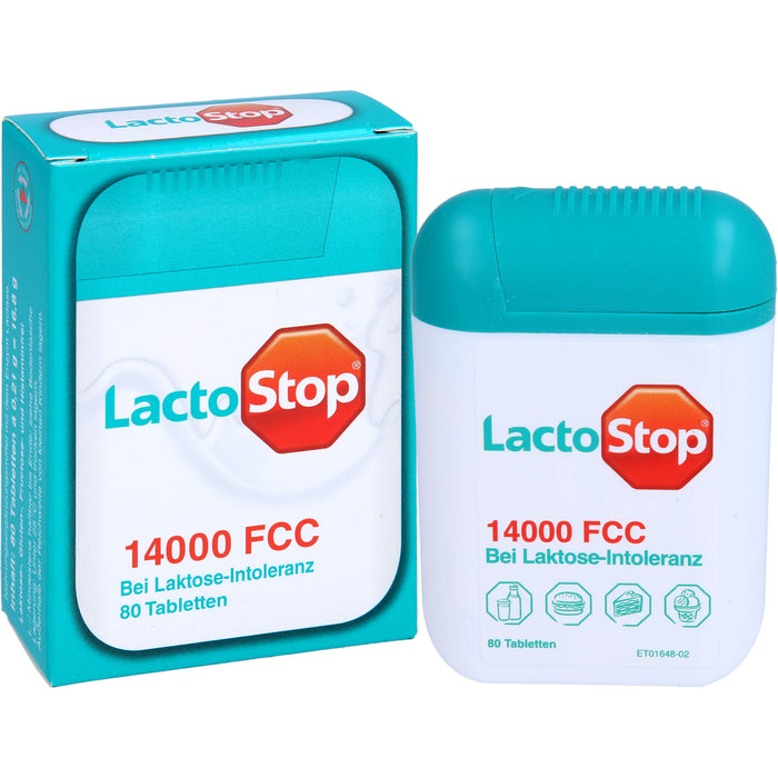 LactoStop 14000 FCC Spender bei Lactose-Intoleranz, 80 pcs. Tablets