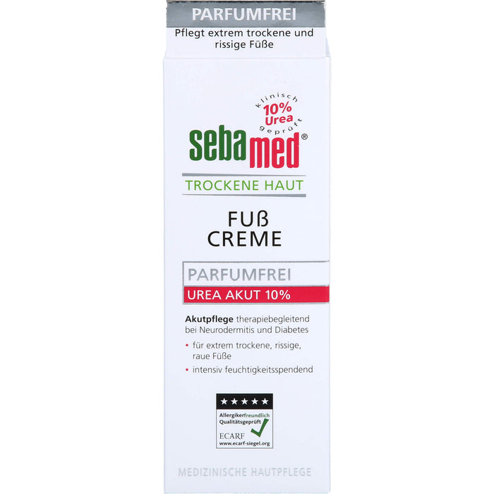 sebamed parfümfreie Fußcreme Urea 10% für trockene Haut, 100 ml Crème