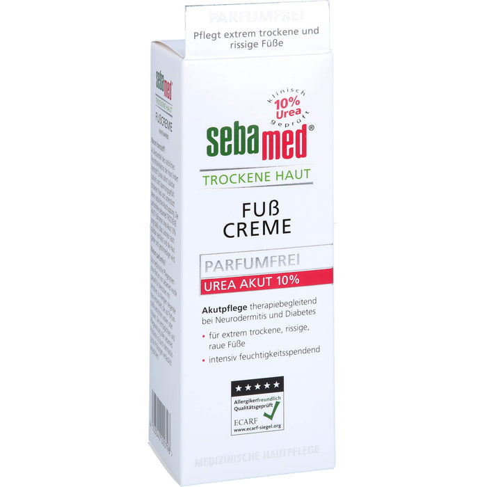 sebamed parfümfreie Fußcreme Urea 10% für trockene Haut, 100 ml Crème