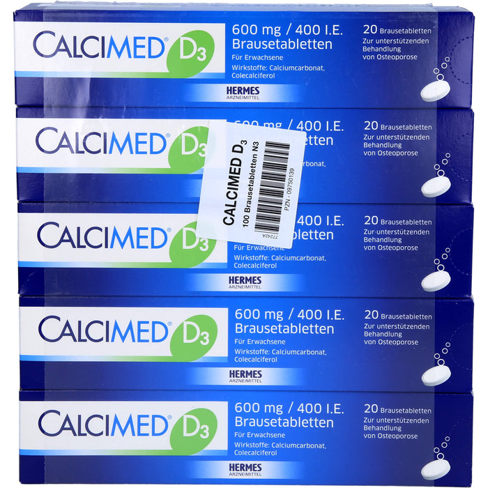 Calcimed D3 600 mg / 400 I.E. Brausetabletten, 100 St BTA