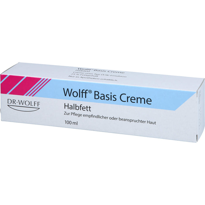 Wolff Basis Creme zur Pflege empfindlicher oder beanspruchter Haut, 100 ml Creme