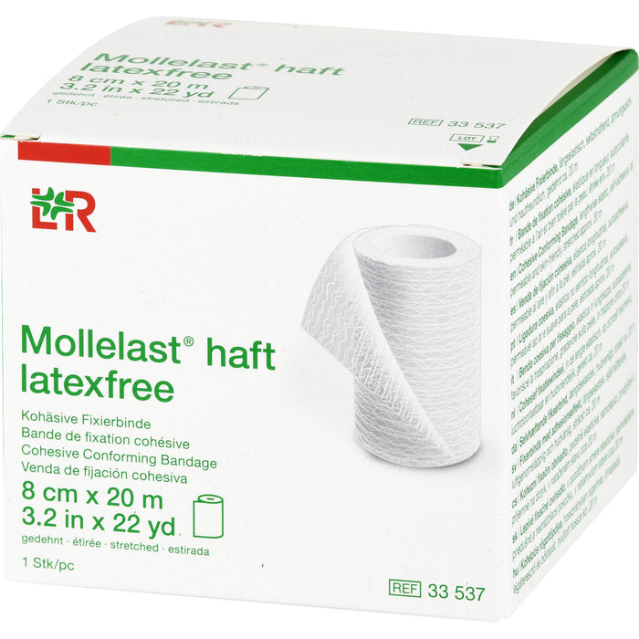 Mollelast haft latexfrei weiß 8cm x 20m gedehnt, 1 St BIN