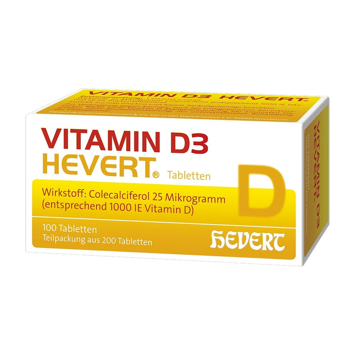 Vitamin D3 Hevert bei Mangel und erhöhtem Bedarf, 200 St. Tabletten