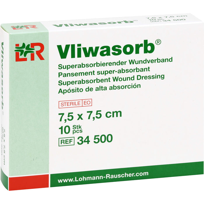 Vliwasorb superabsorbierend.Wundverband10x10cm ste, 10 St KOM