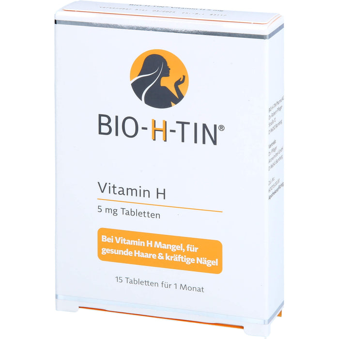 BIO-H-TIN Vitamin H 5 mg Tabletten für gesunde Haare & kräftige Nägel, 15 pcs. Tablets