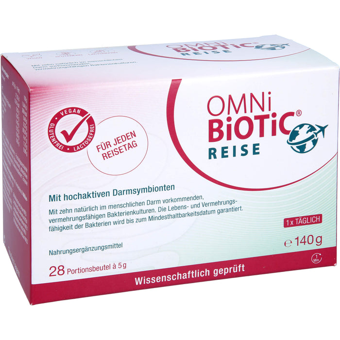 OMNi-BiOTiC Reise mit aktiven und vermehrungsfähigen Darmsymbionten für Reisen, 28 pcs. Sachets