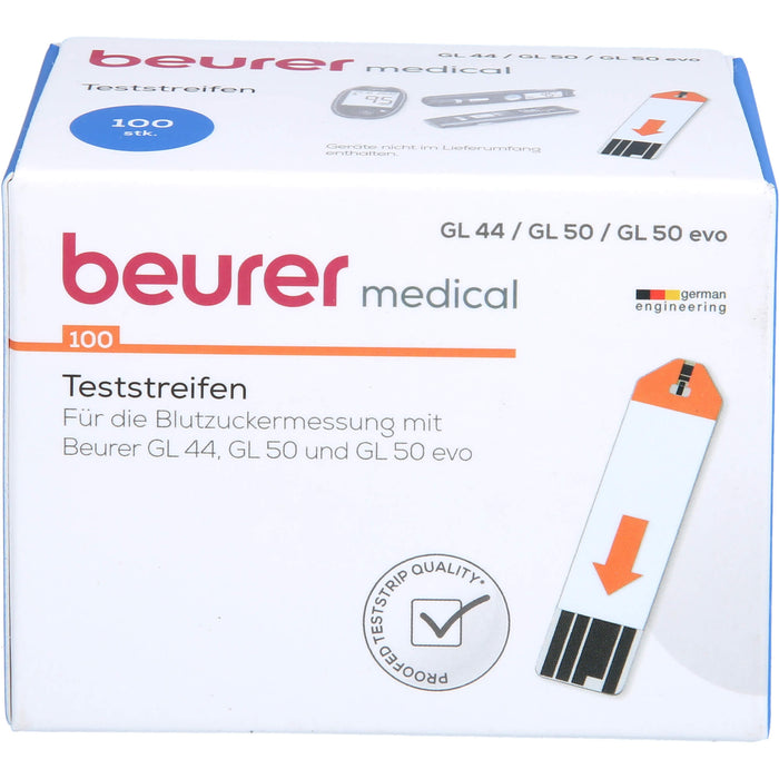 beurer GL 44 / GL 50 / GL 50 evo Blutzuckerteststreifen, 100 pcs. Test strips