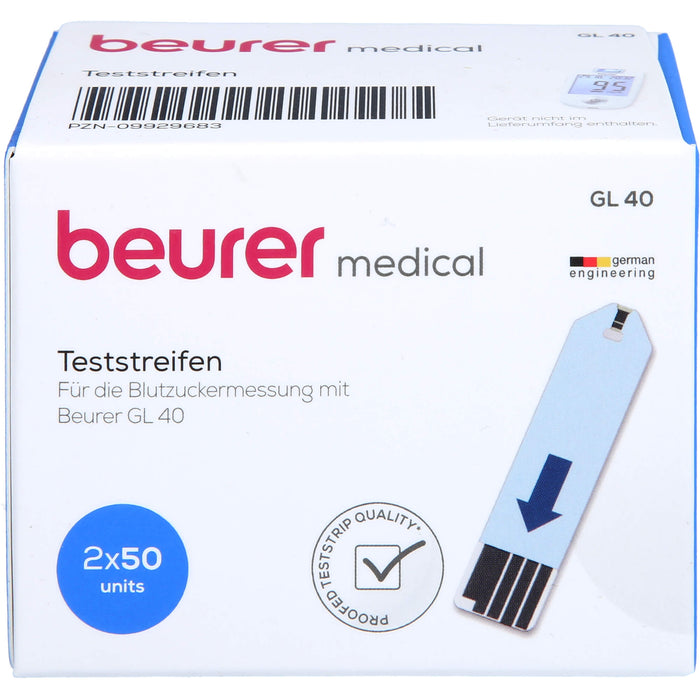 Beurer GL40 Blutzuckerteststreifen, 100 pcs. Test strips