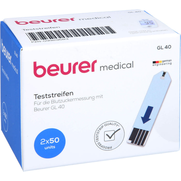 Beurer GL40 Blutzuckerteststreifen, 100 pcs. Test strips