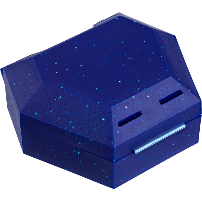 Megadent Zahnspangenbox mit Kordel Blau mit Glitzer, 1 pcs. Box