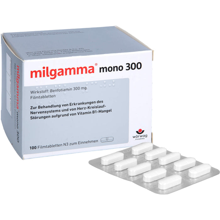 milgamma mono 300 Filmtabletten bei Erkrankungen des Nervensystems und von Herz-Kreislauf-Störungen, 100 pcs. Tablets