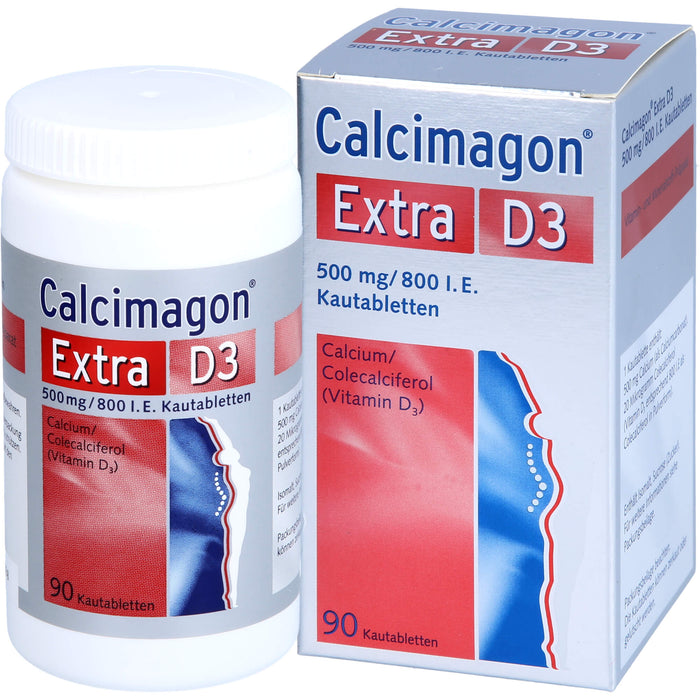 Calcimagon Extra D3 500 mg / 800 I.E. Kautabletten, 90 pcs. Tablets