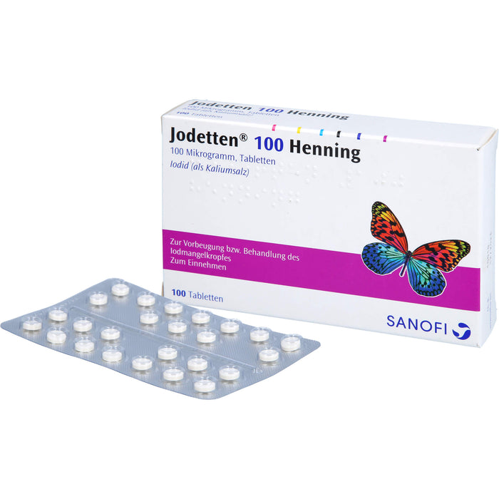 Jodetten 100 Henning Tabletten zur Vorbeugung und Behandlung des Jodmangelkropfes, 100 pcs. Tablets