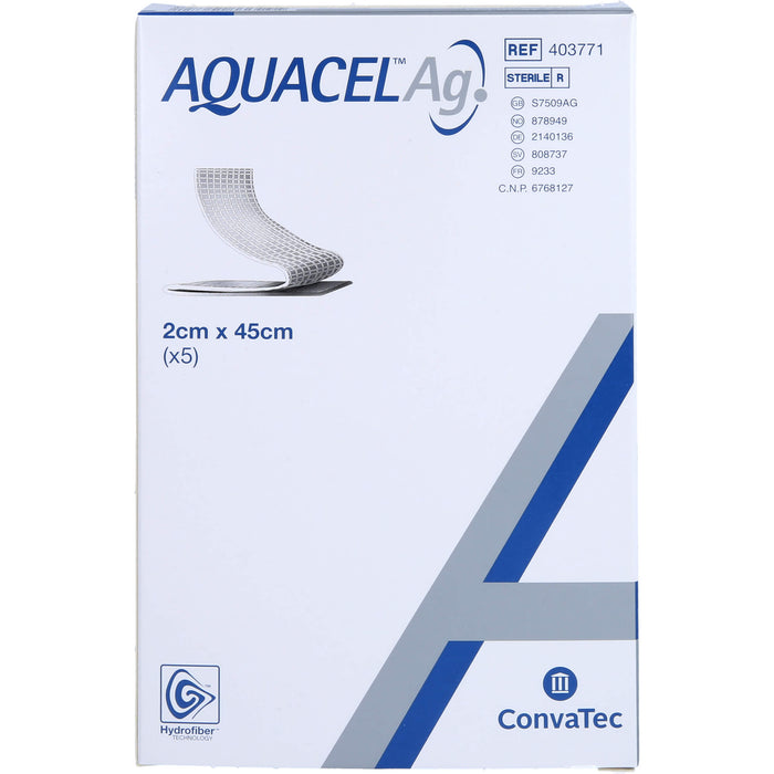 AQUACEL Ag 2 cm x 45 cm Tamponaden, 5 pc Tamponnades