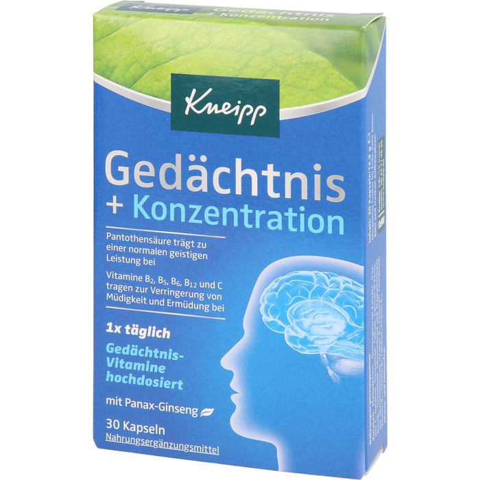 Kneipp Gedächtnis + Konzentration, 30 pcs. Capsules