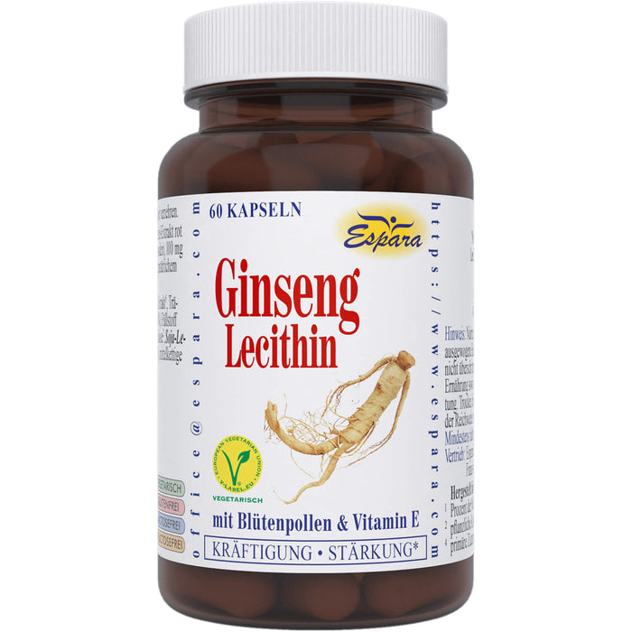 Espara Ginseng-Lecithin mit Blütenpollen und Vitamin E Kapseln, 60 pc Capsules