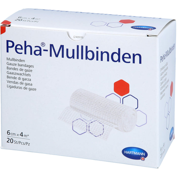 Peha-Mullbinden 6 cm x 4 m, 20 pc Bandage