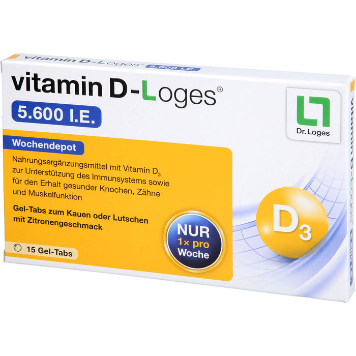 vitamin D-Loges 5.600 I.E. Gel-Tabs, 15 pc Tablettes