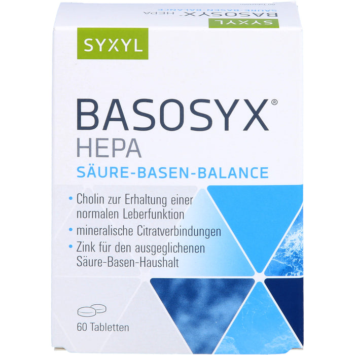 SYXYL BASOSYX Hepa Säure-Basen-Balance Tabletten, 60 pc Tablettes