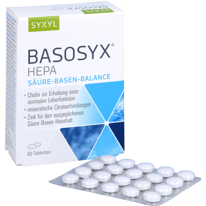 SYXYL BASOSYX Hepa Säure-Basen-Balance Tabletten, 60 St. Tabletten