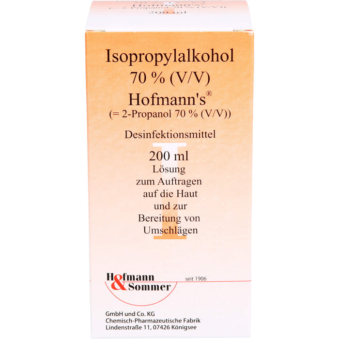 Isopropylalkohol 70% Hofmann's Desinfektionsmittel, 200 ml Lösung