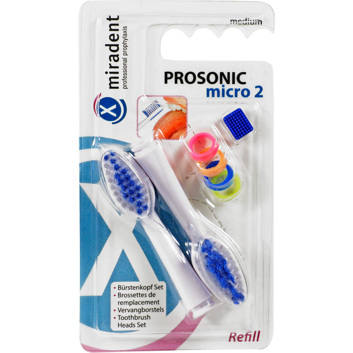 miradent Prosonic Micro 2 Schallzahnbürstenkopf Set, 1 pcs. Set