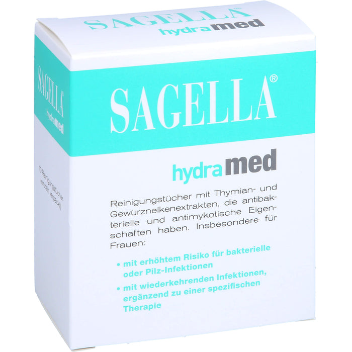 SAGELLA hydramed Intim-Reinigungstücher, 10 pcs. Cloths