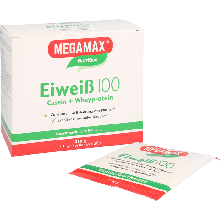 MEGAMAX Basic & Active Eiweiß 100 Pulver Bananen-Geschmack, 210 g Powder