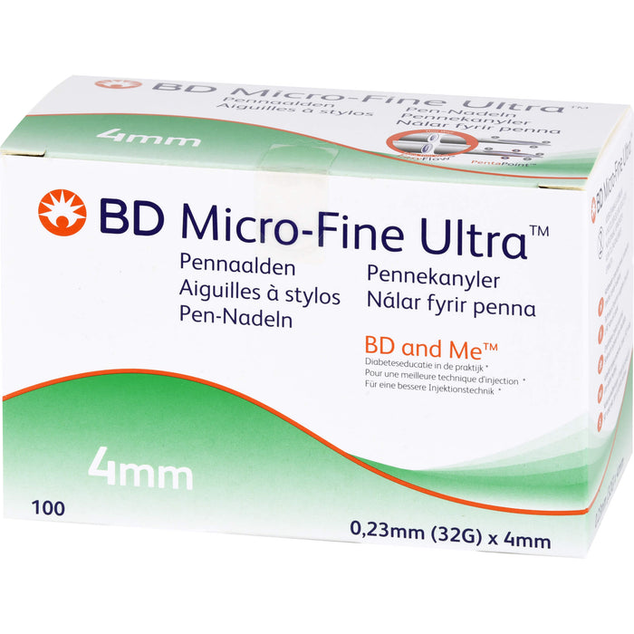 BD MICRO-FINE Ultra Pen-Nadeln 0,23x4 mm, 100 St KAN