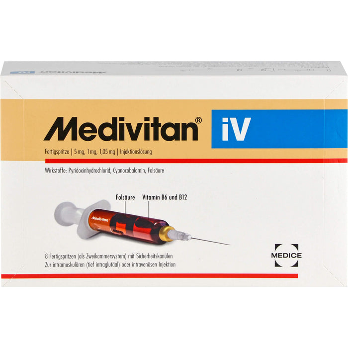 Medivitan iV Fertigspritze Injektionslösung bei Mängeln an Vitamin B6, B12 und Folsäure, 8 pc Solution