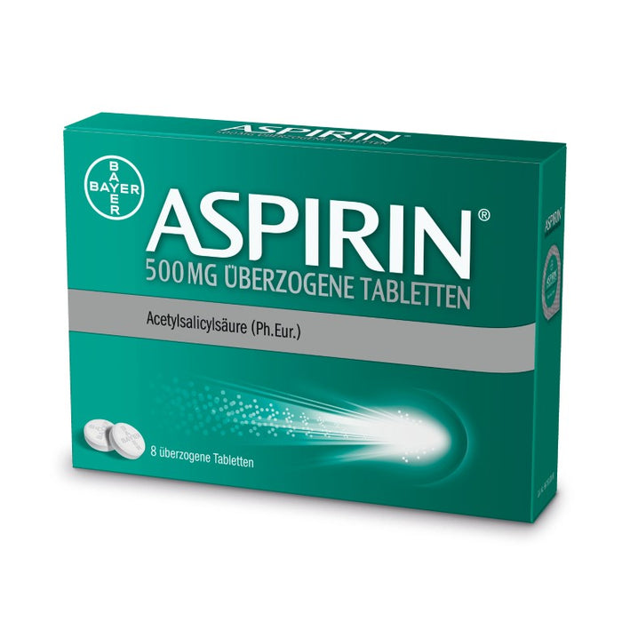 ASPIRIN 500 mg überzogene Tabletten, 8 pc Tablettes