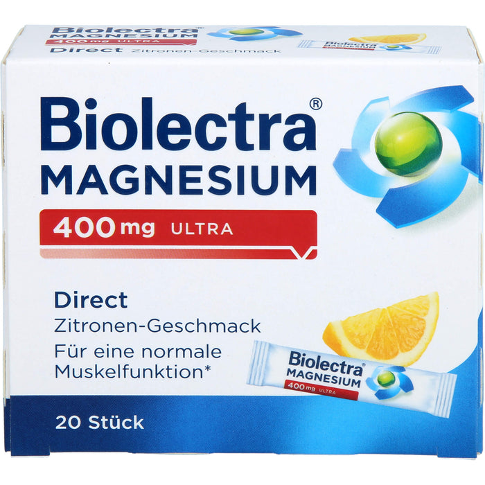 Biolectra Magnesium 400 mg ultra direct Zitronengeschmack, 20 pc Sachets