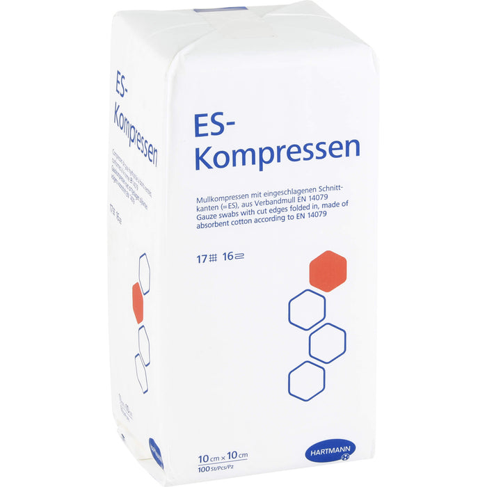 ES-KOMPRESSEN unsteril 10x10 cm 16fach, 100 St KOM