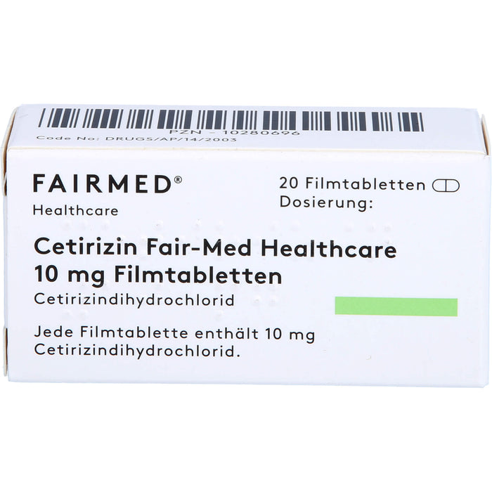 Cetirizin Fair-Med Healthcare 10 mg Filmtabletten bei Allergien, 20 St. Tabletten