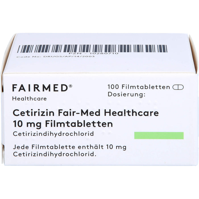 Cetirizin Fair-Med Healthcare 10 mg Filmtabletten bei Allergien, 100 St. Tabletten