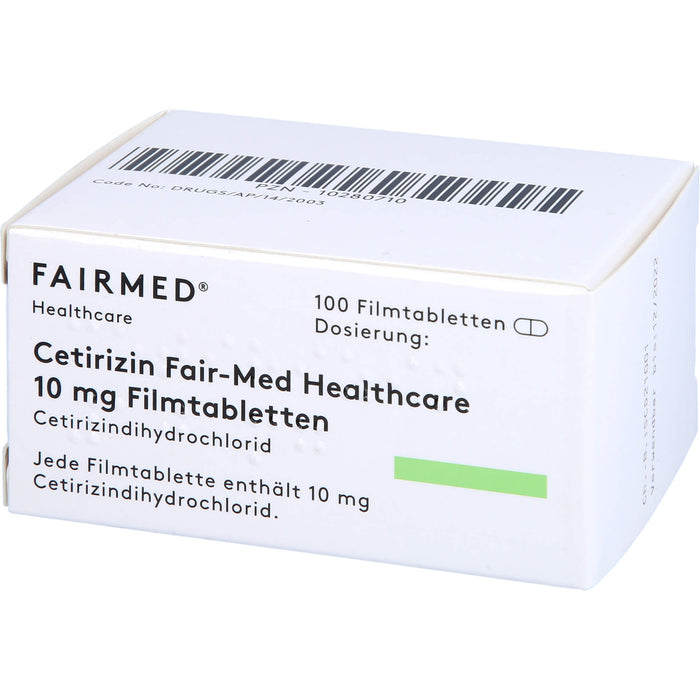 Cetirizin Fair-Med Healthcare 10 mg Filmtabletten bei Allergien, 100 St. Tabletten