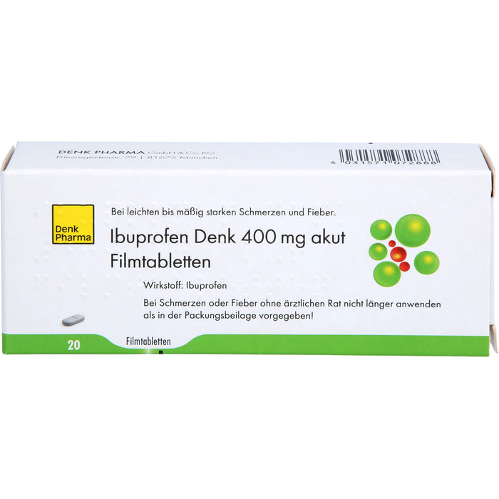 Ibuprofen Denk 400 mg akut Filmtabletten, 20 St FTA