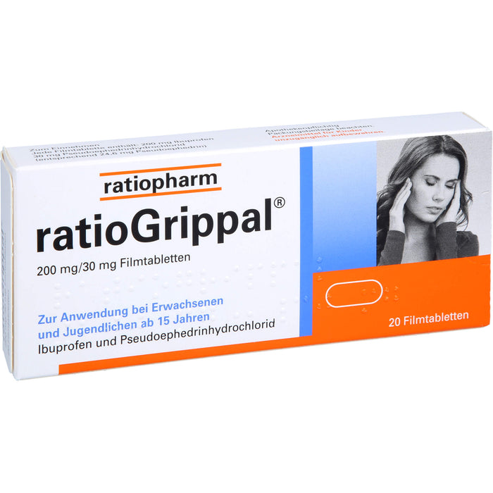 ratioGrippal 200 mg / 30 mg Filmtabletten, 20 pc Tablettes