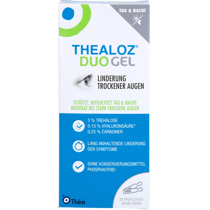 Thealoz Duo Gel - Befeuchtung, Benetzung und Schutz trockener Augen, 30 St. Einzeldosispipetten