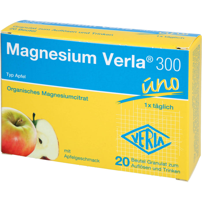 Magnesium Verla 300 uno Typ Apfel Granulat, 20 pc Sachets