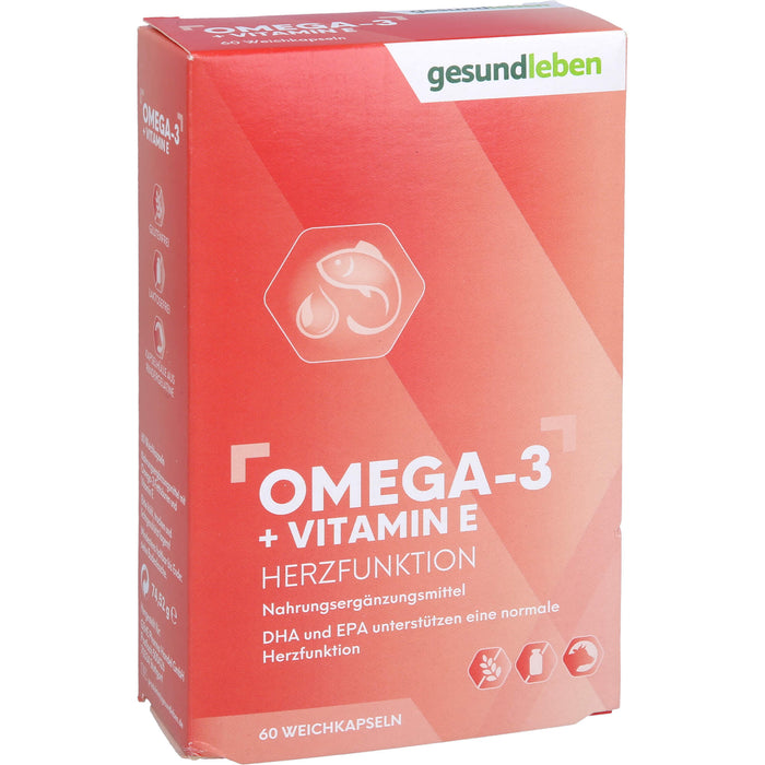 gesund leben Omega-3 Kapseln + Vitamin E, 60 St KAP