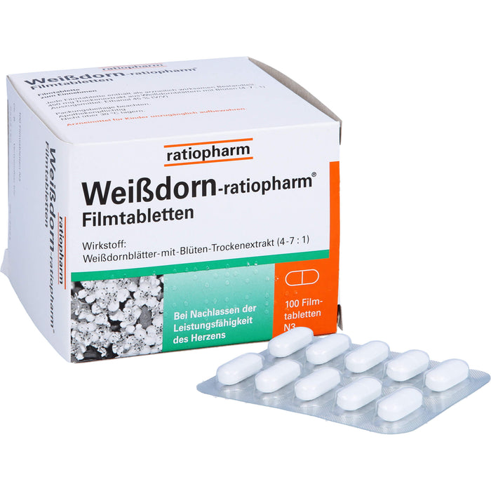 Weißdorn-ratiopharm Filmtabletten, 100 pc Tablettes