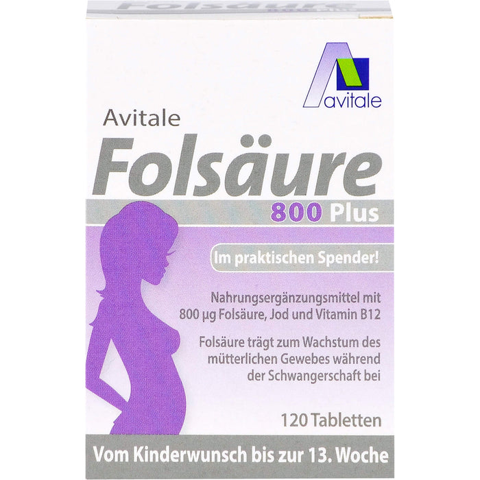 Avitale Folsäure 800 plus Tabletten, 120 pc Tablettes